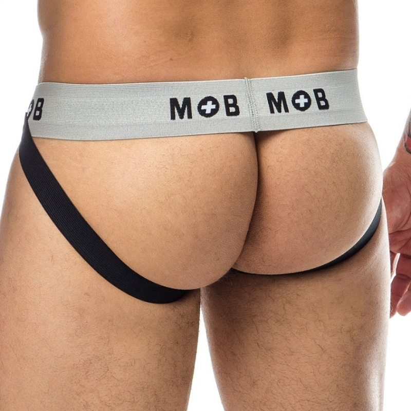 jockstrap mob classic blanc noir 1