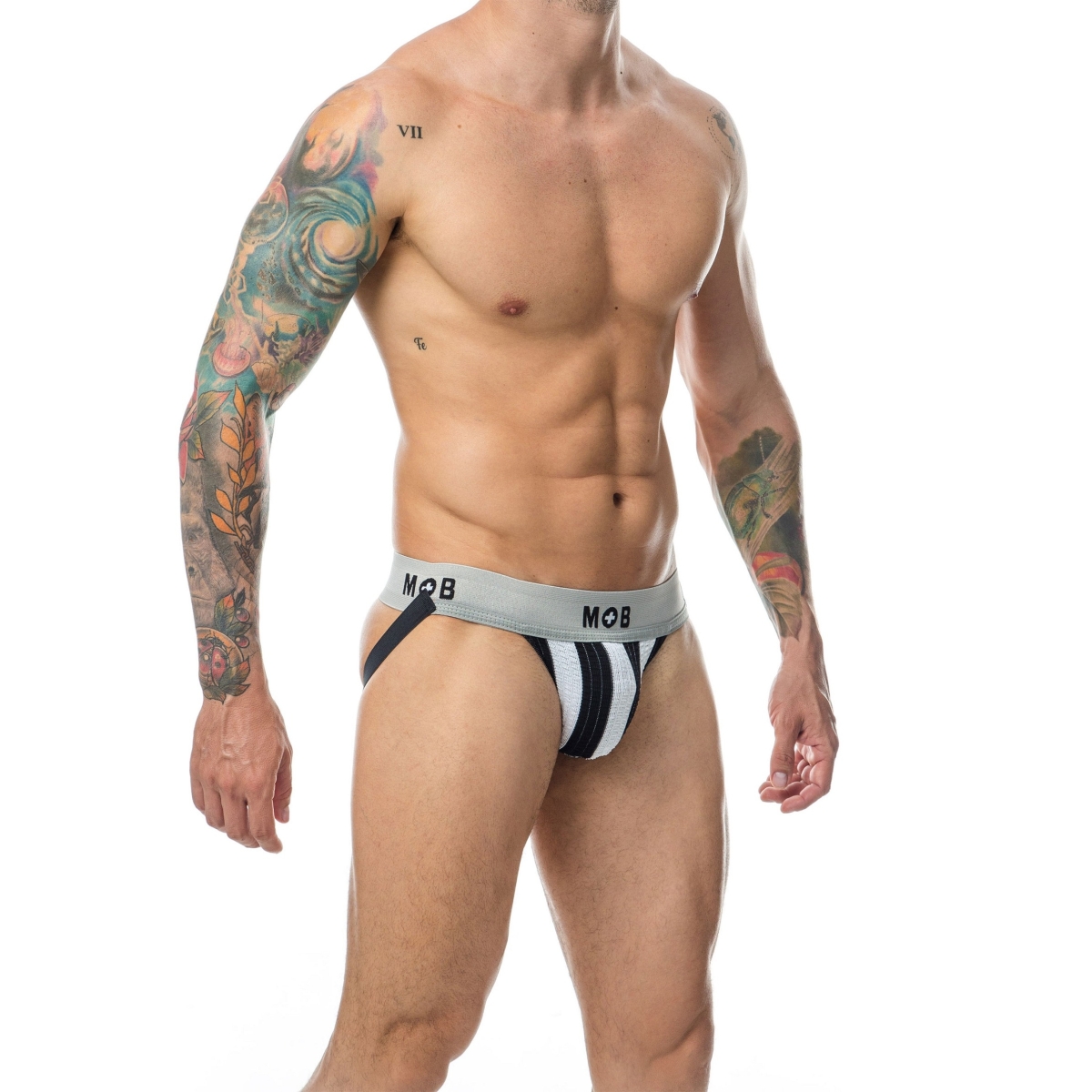 jockstrap mob classic blanc noir 2