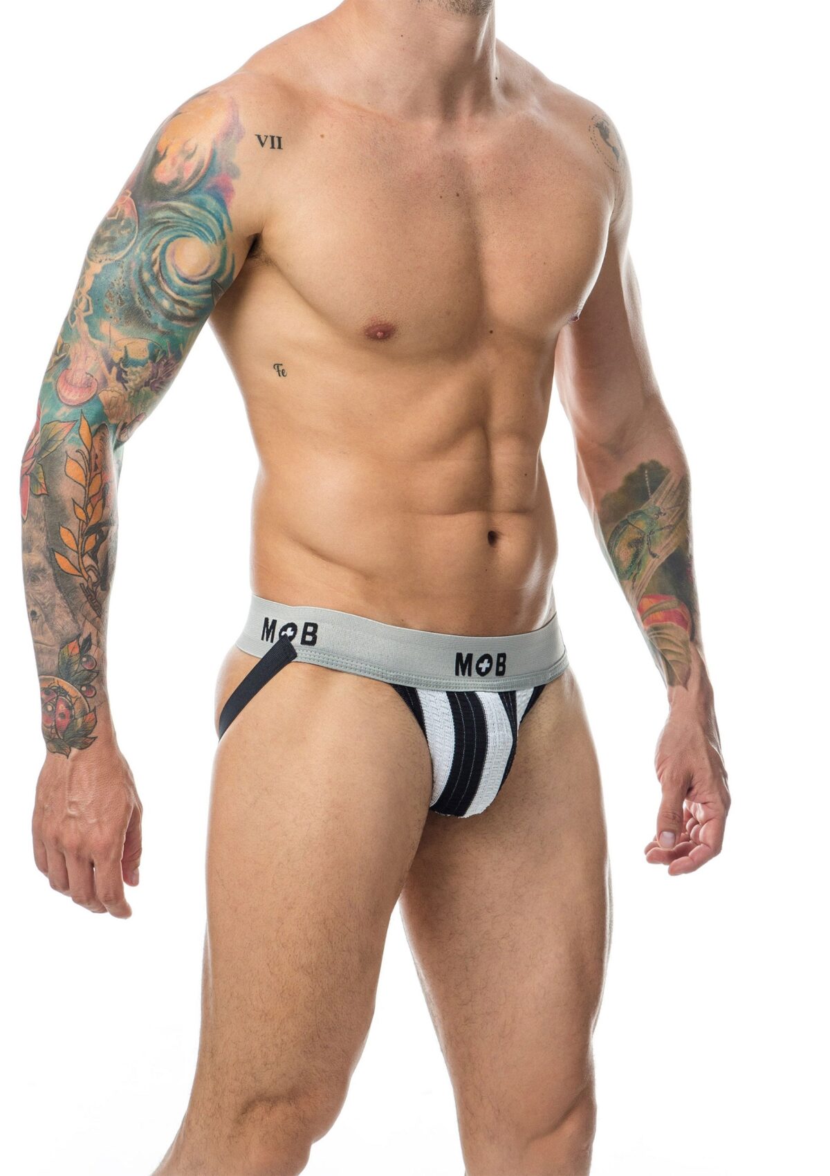 jockstrap mob classic blanc noir 2