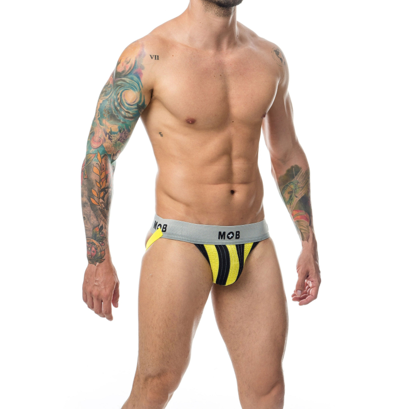 jockstrap mob classic noir jaune 2