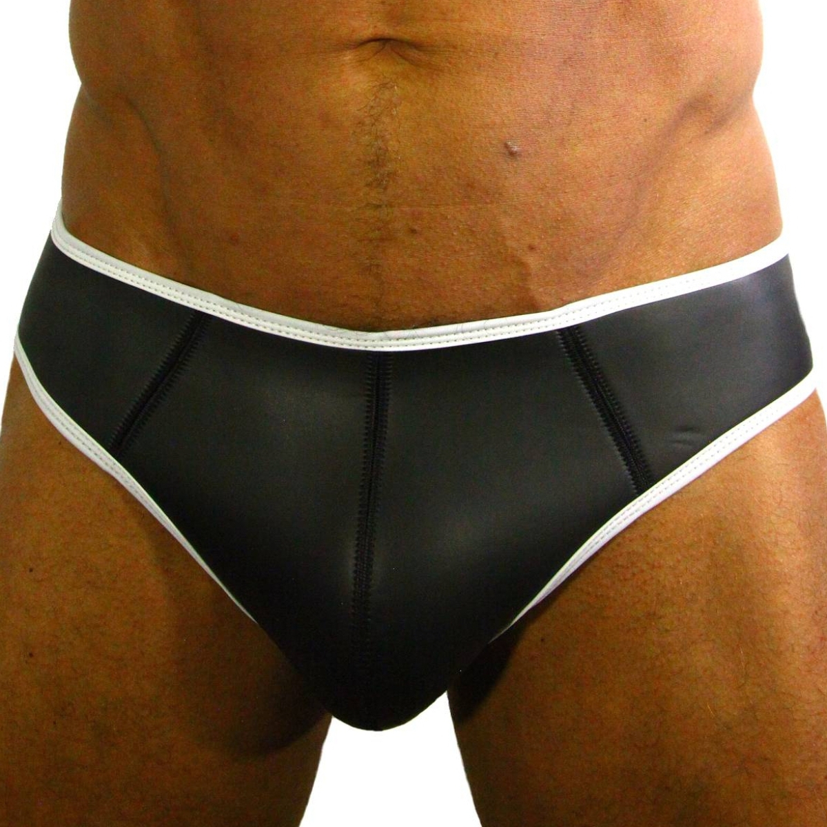 jockstrap neoprene noir blanc