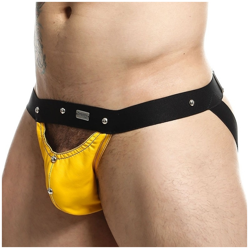 jockstrap peekaboo dngeon jaune