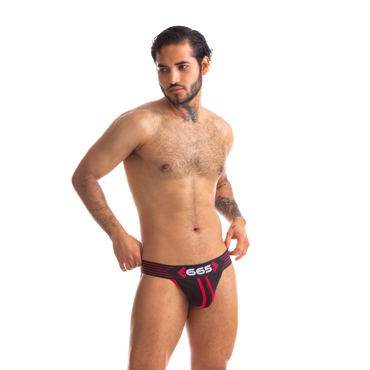 jockstrap rally 665 noir rouge 3