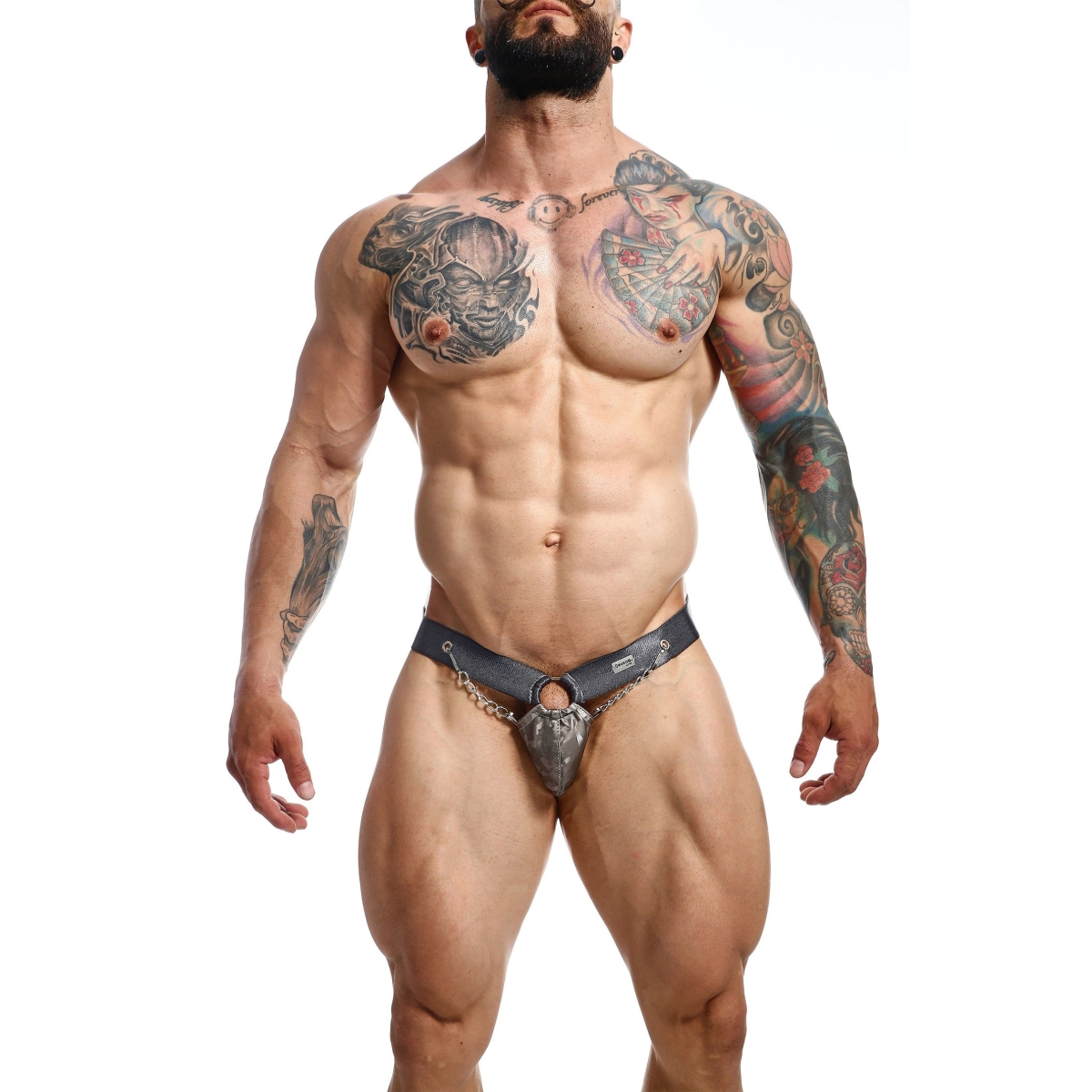 jockstrap ring chain dngeon camouflage gris 3