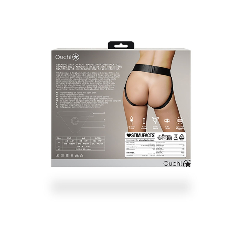 jockstrap vibrant strap on open back noir 3