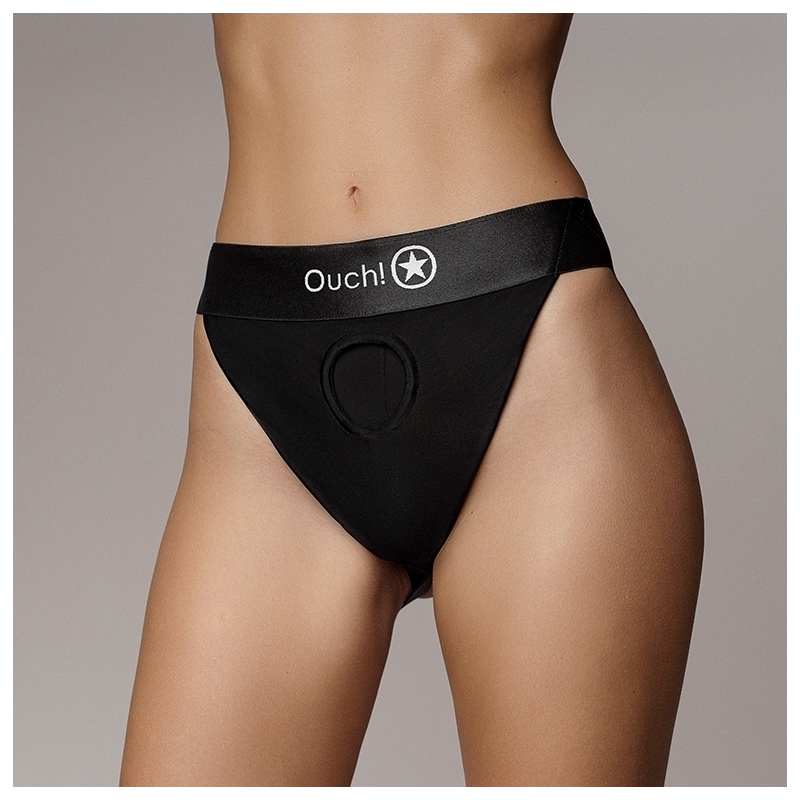 jockstrap vibrant strap on open back noir
