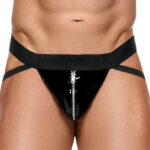 jockstrap vinyl strap noir
