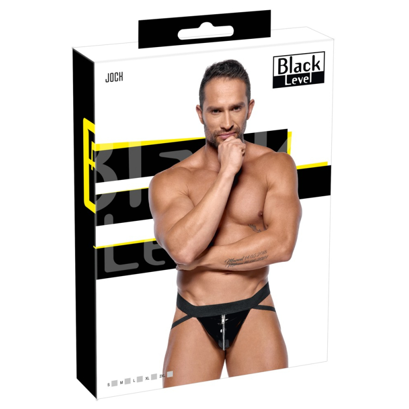 jockstrap vinyl strap noir 2