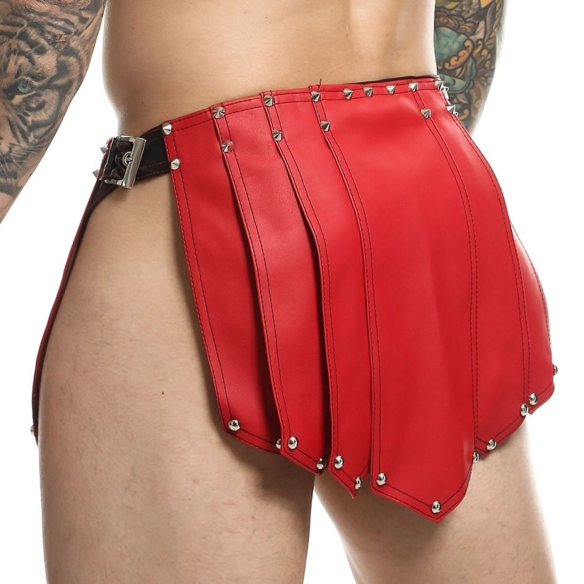 jupe homme sm roman skirt rouge noire 1