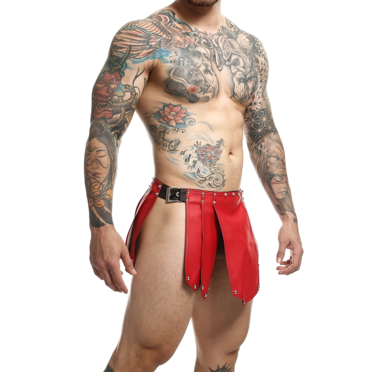 jupe homme sm roman skirt rouge noire 4