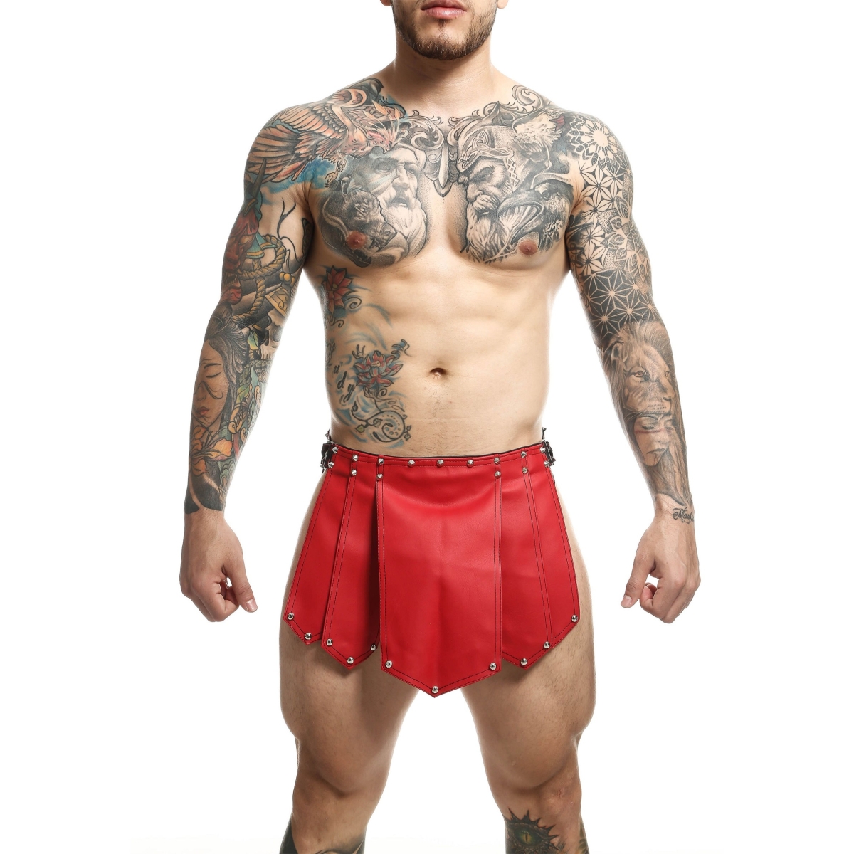 jupe homme sm roman skirt rouge noire 5