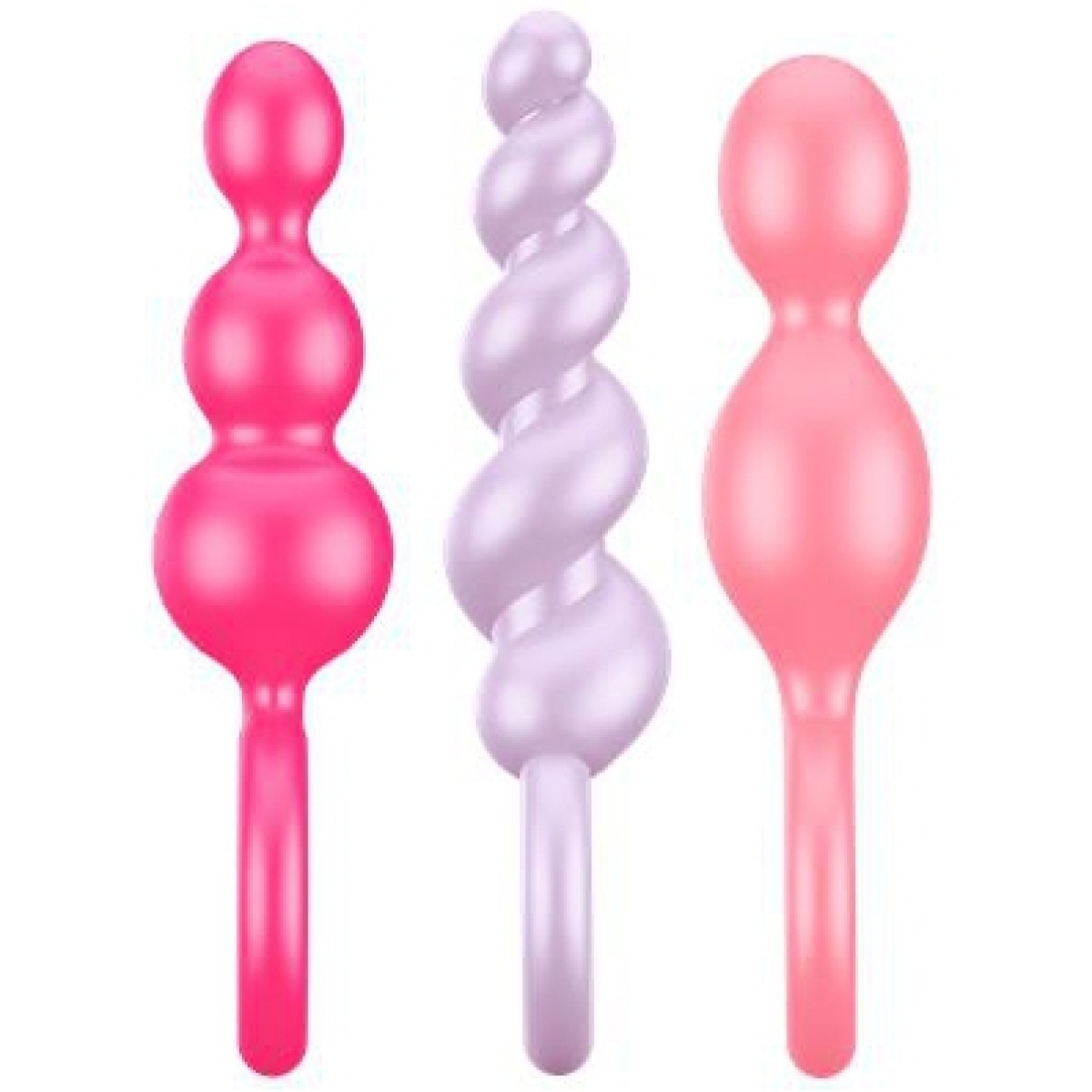 kit 3 plugs silicone booty call satisfyer 95 x 25cm roses 2