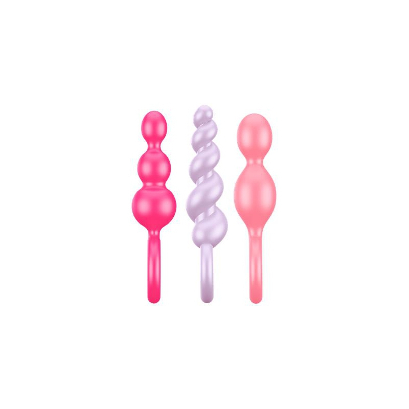 kit 3 plugs silicone booty call satisfyer 95 x 25cm roses 2