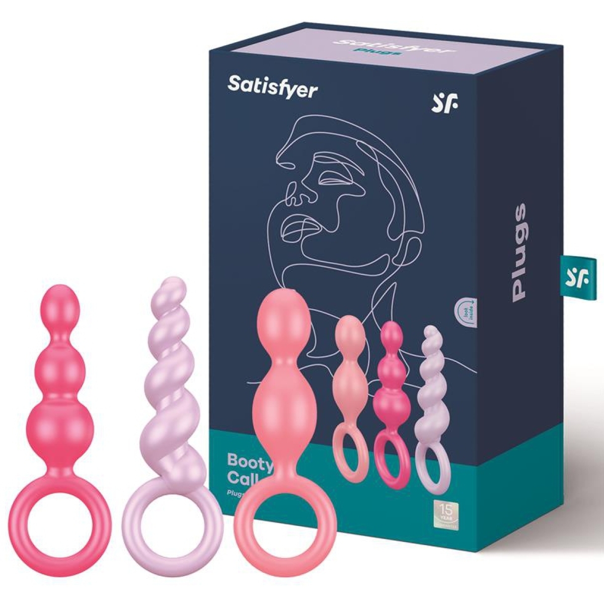 kit 3 plugs silicone booty call satisfyer 95 x 25cm roses 3