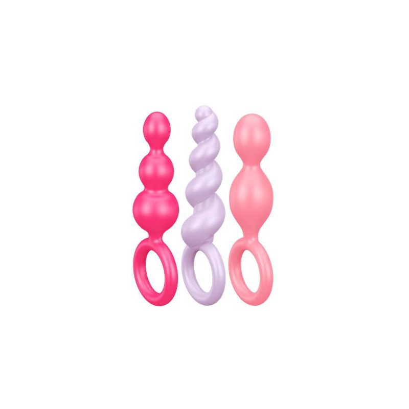 kit 3 plugs silicone booty call satisfyer 95 x 25cm roses