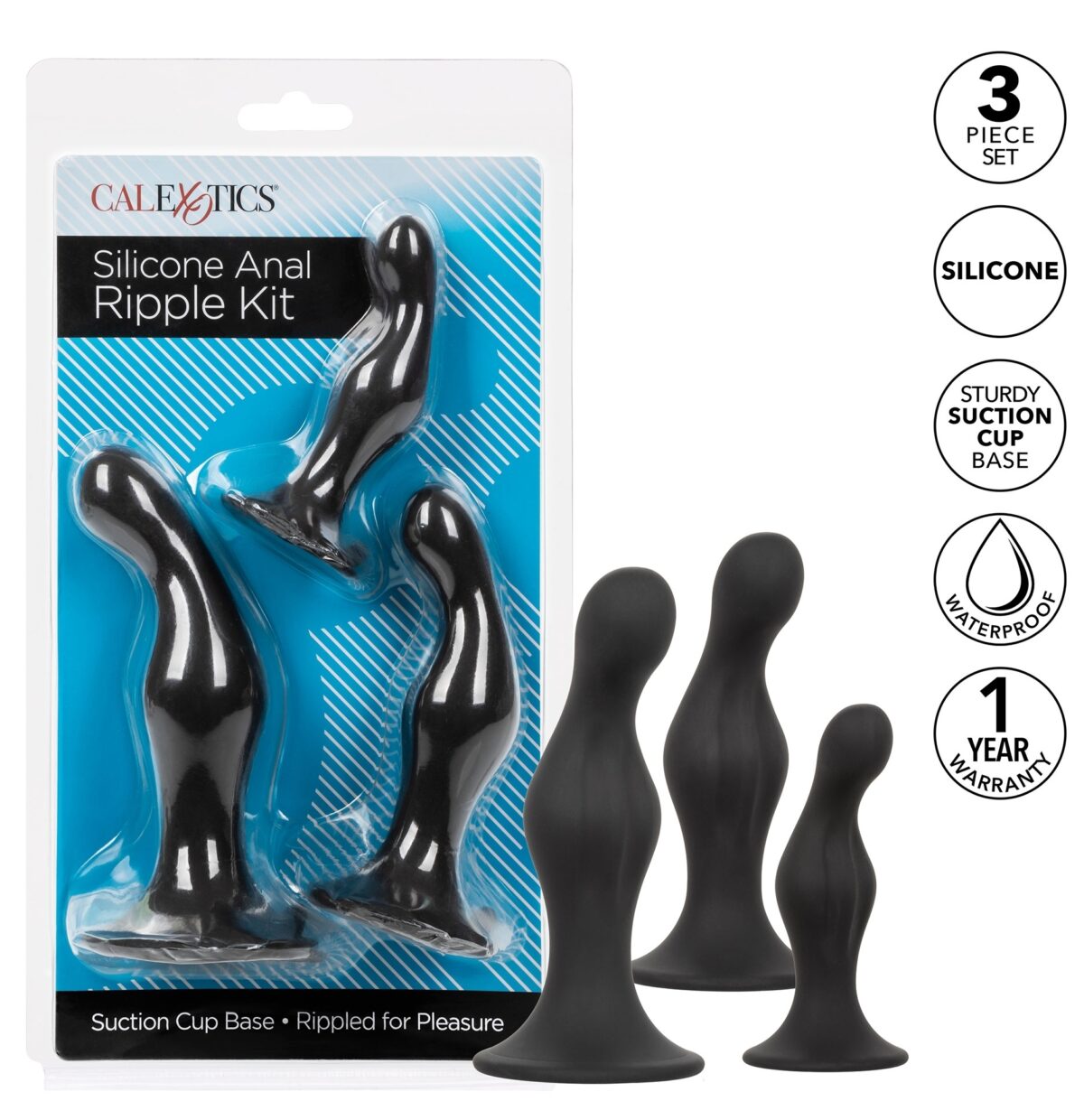 kit 3 plugs silicone ripple kit noirs 2
