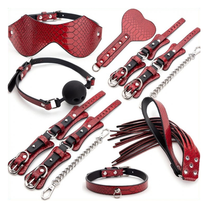 kit bdsm 7 pieces caiman rouge