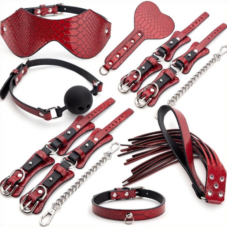 kit bdsm 7 pieces caiman rouge