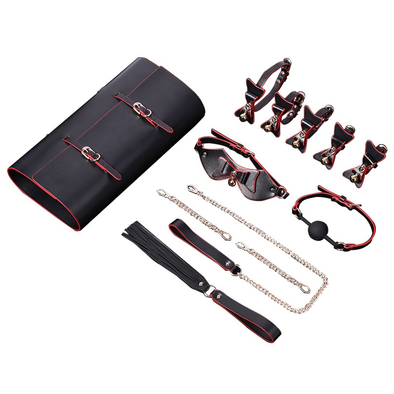kit bdsm bells 6 pieces noir rouge