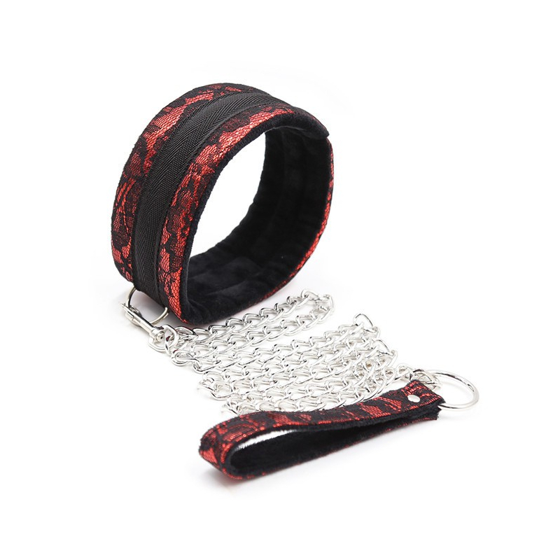 kit bondage collier menottes rouge 1