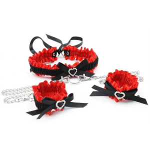 kit collier menottes romance noir rouge