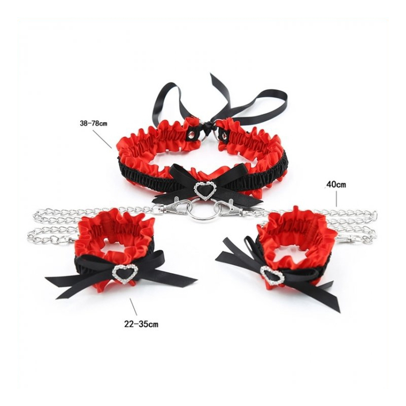 kit collier menottes romance noir rouge 5