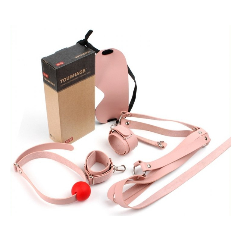 kit d initiation bdsm obedience 4 pieces rose 1