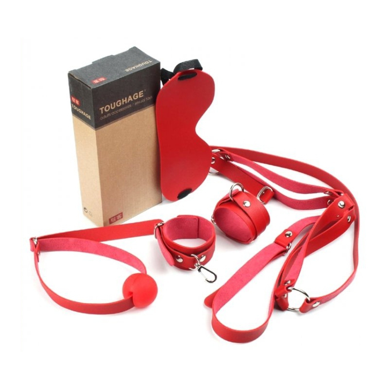 kit d initiation bdsm obedience 4 pieces rouge 1
