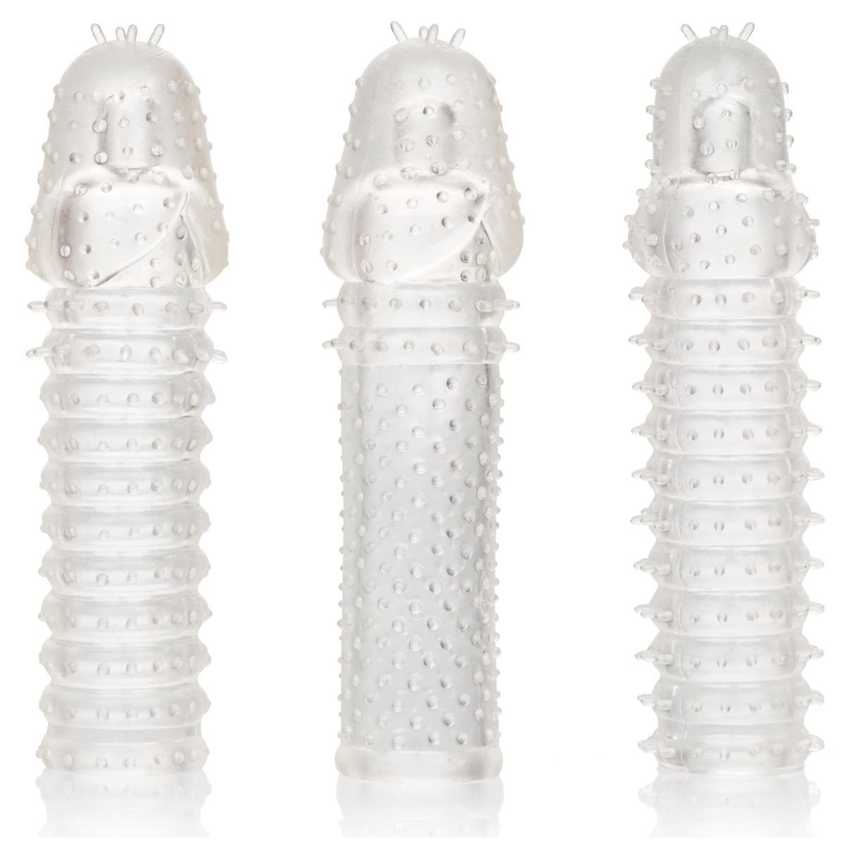 kit de 3 gaines de penis texturees ribbed extend 14 x 4cm