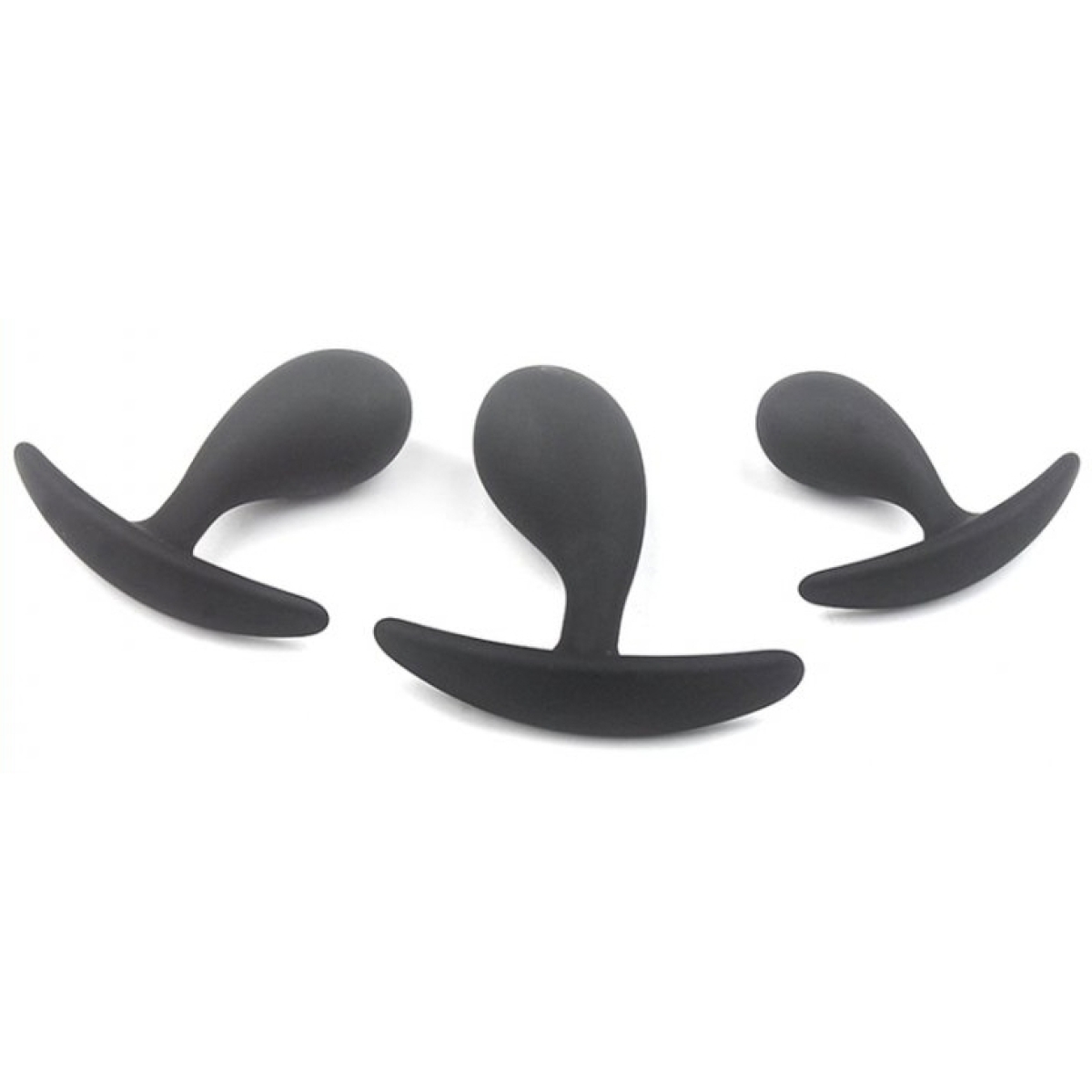 kit de 3 mini plugs prostatiques silicone 11 x 35cm noir 2