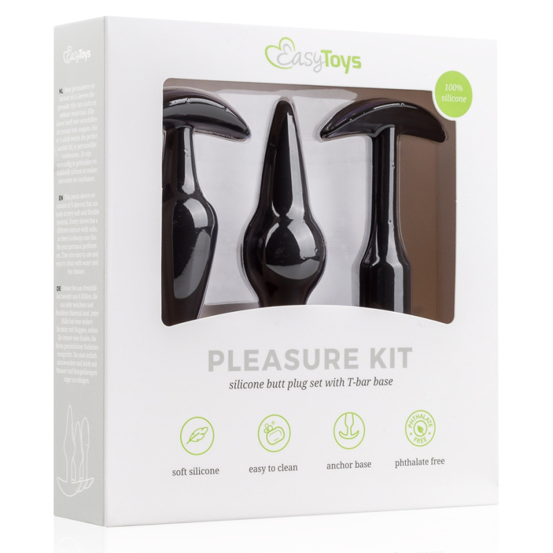 kit de 3 plugs pleasure noirs 1