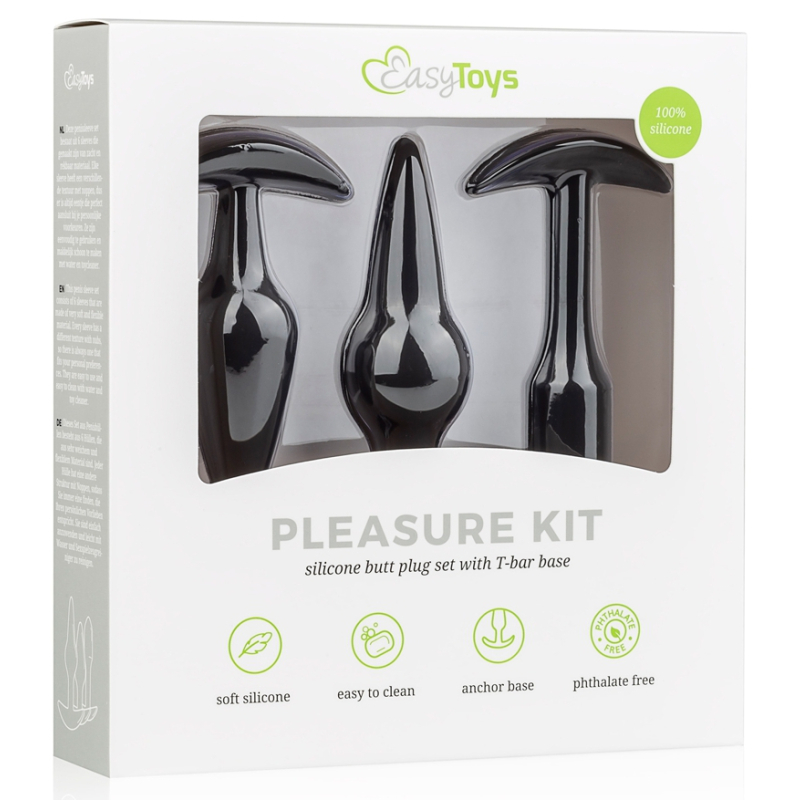 kit de 3 plugs pleasure noirs 10