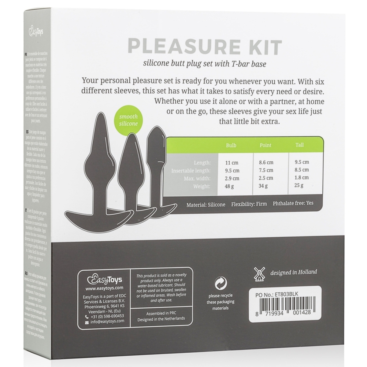 kit de 3 plugs pleasure noirs 11