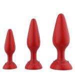kit de 3 plugs rolarose 11 x 41cm rouge