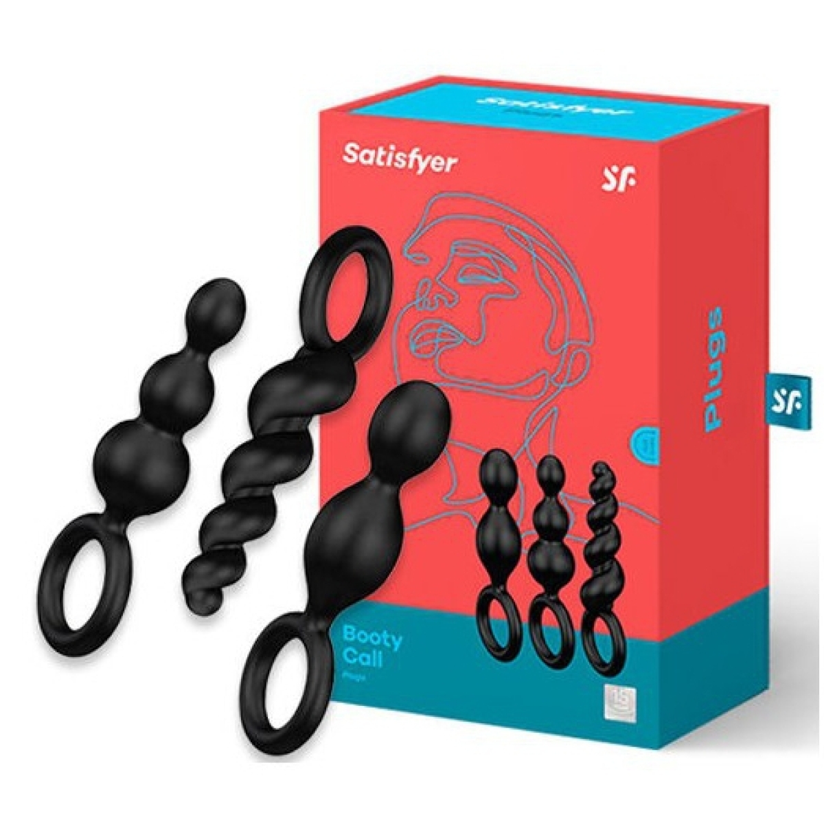 kit de 3 plugs silicone booty call satisfyer 95 x 25cm 1
