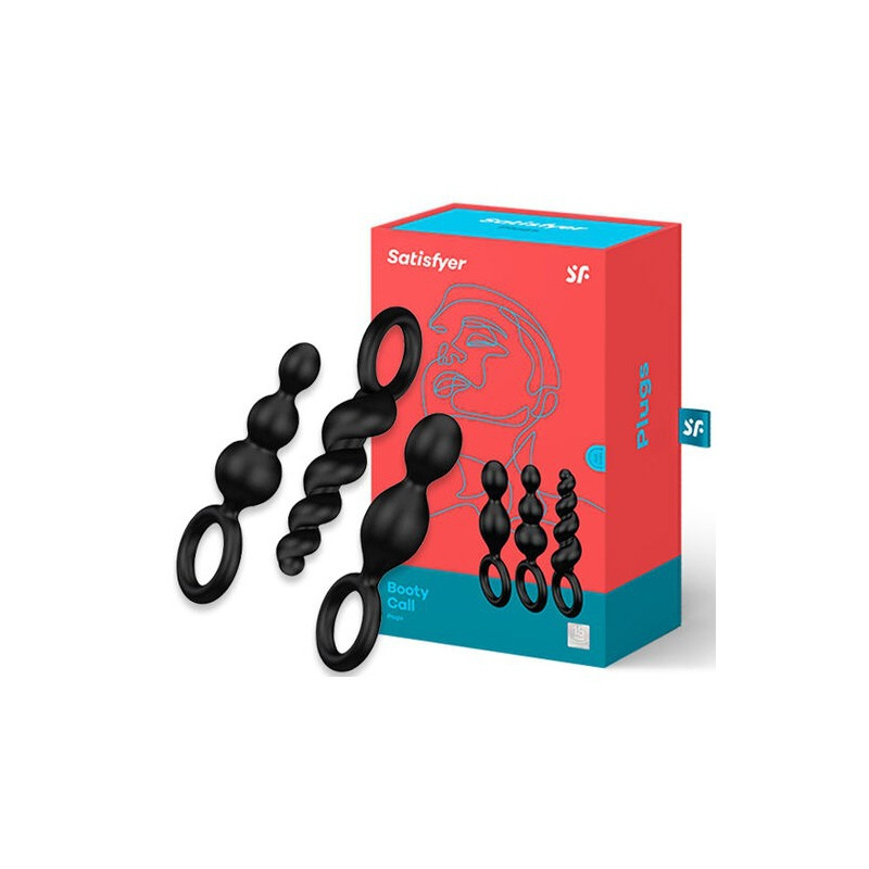 kit de 3 plugs silicone booty call satisfyer 95 x 25cm 1