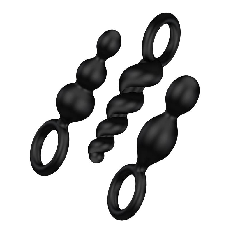 kit de 3 plugs silicone booty call satisfyer 95 x 25cm