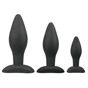 kit de 3 plugs silicone rocket noirs
