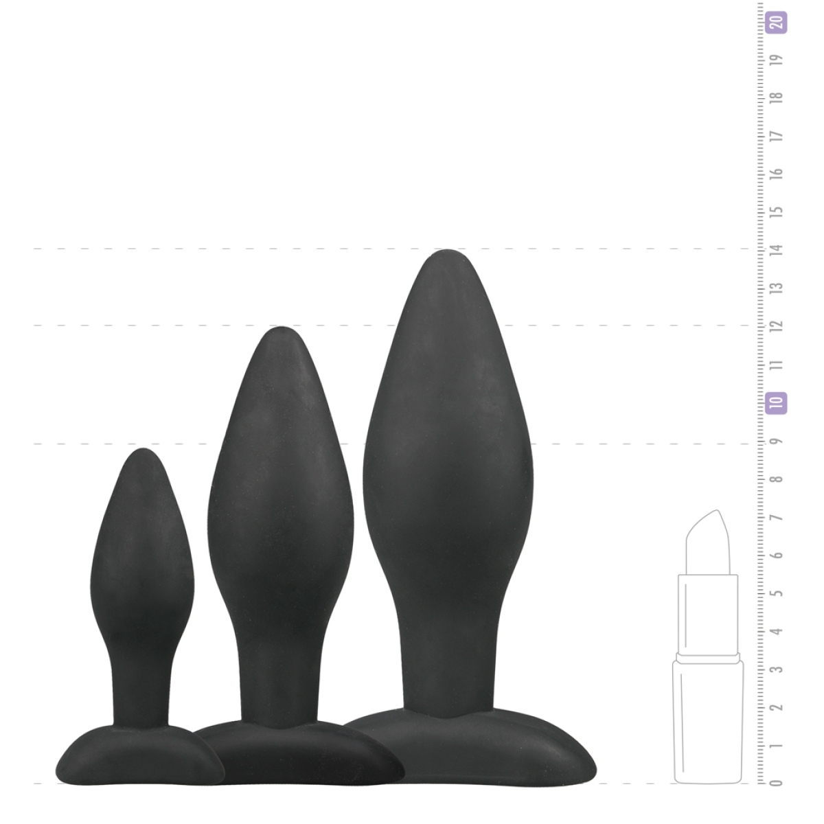 kit de 3 plugs silicone rocket noirs 4