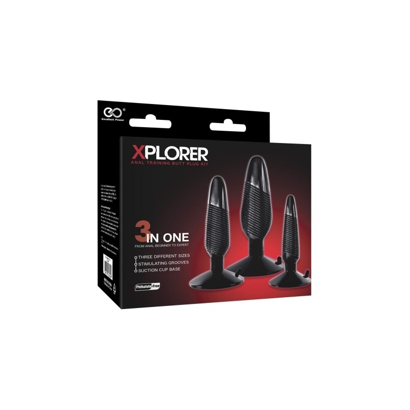 kit de 3 plugs xplorer noirs 1