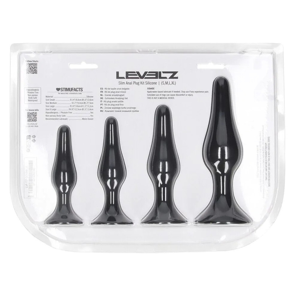 kit de 4 plugs slim noirs 3