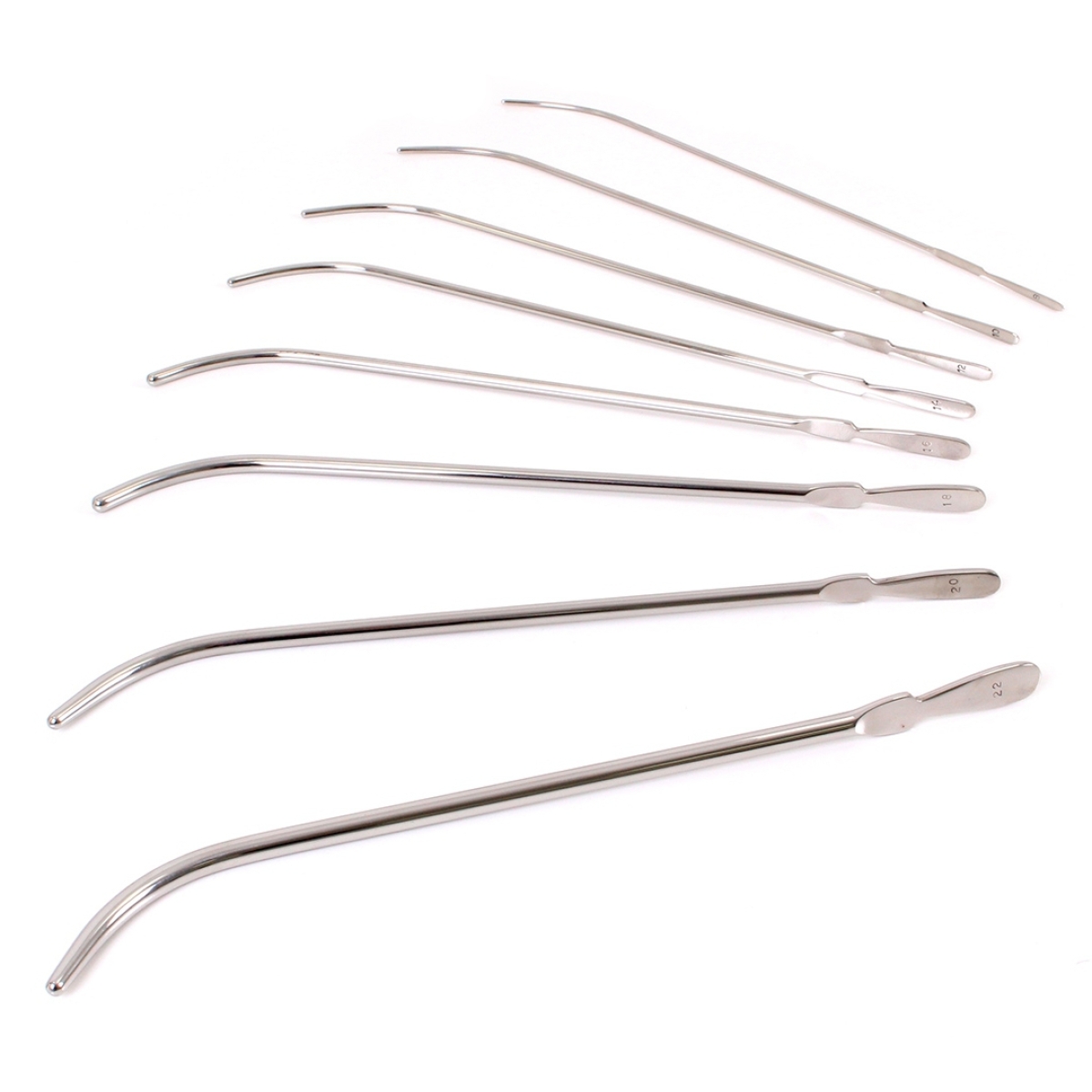 kit de 8 tiges d uretre courbees van buren 22cm diametres 3 a 7mm