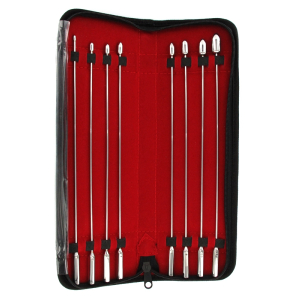 kit de 8 tiges d uretre en metal rosebud 24cm diametres 4 a 12mm