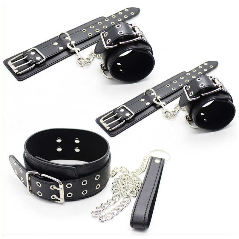 kit menottes et collier double pin noir 4
