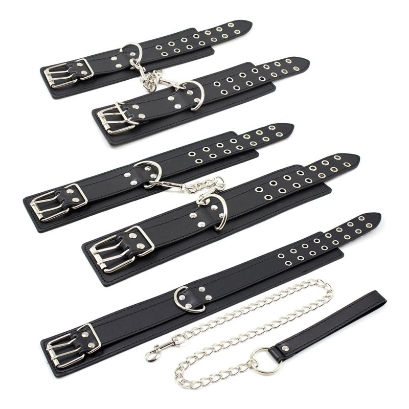 kit menottes et collier double pin noir