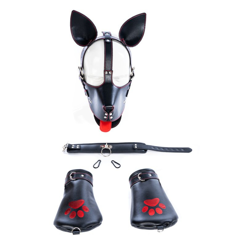 kit puppy 6 pieces noir rouge