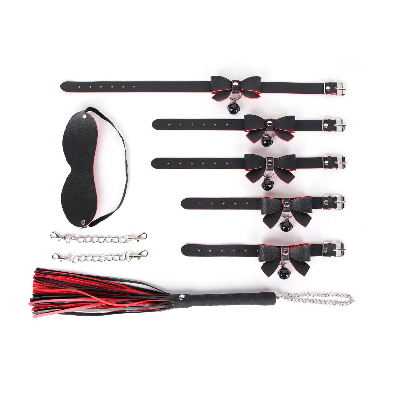 kit sexy bow 5 pieces noir rouge 1