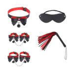 kit sexy bow 5 pieces noir rouge 3