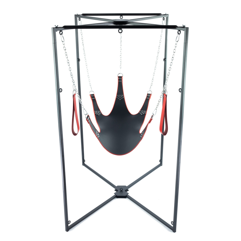 kit sling cuir 5 points noir rouge armature noire scaled