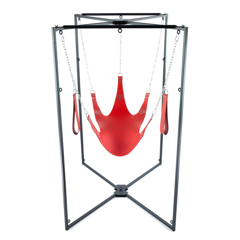 kit sling cuir 5 points rouge armature noire scaled